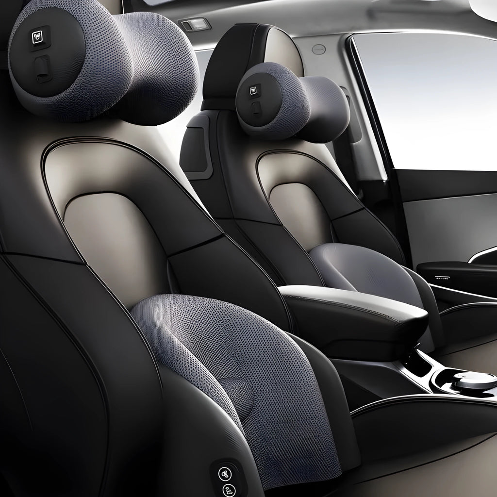 Car seat massage cushion with memory cotton construction in multiple colour options