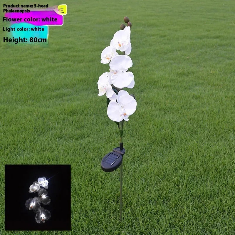 Solar-powered flower-shaped decorative lantern for outdoor garden and courtyard lighting