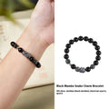 Men's black snake bracelet in sterling silver with obsidian detailing showing 10mm diameter