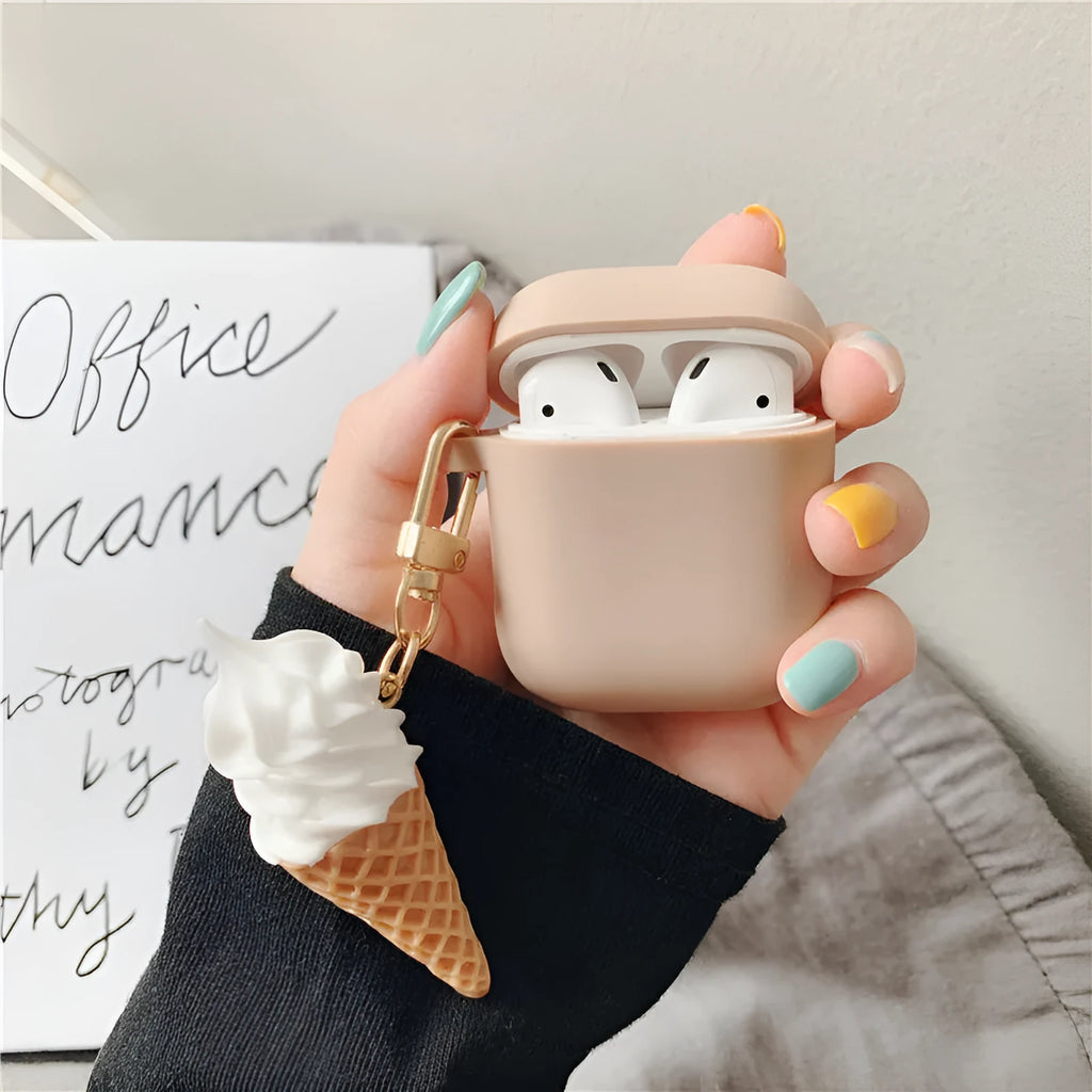 Cylinder ice cream design silicone case for Apple AirPods 2 wireless earphones