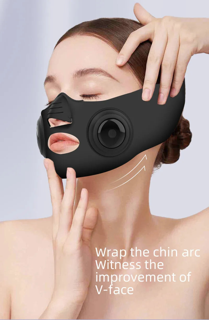 Black photon beauty device facial mask with USB charging port
