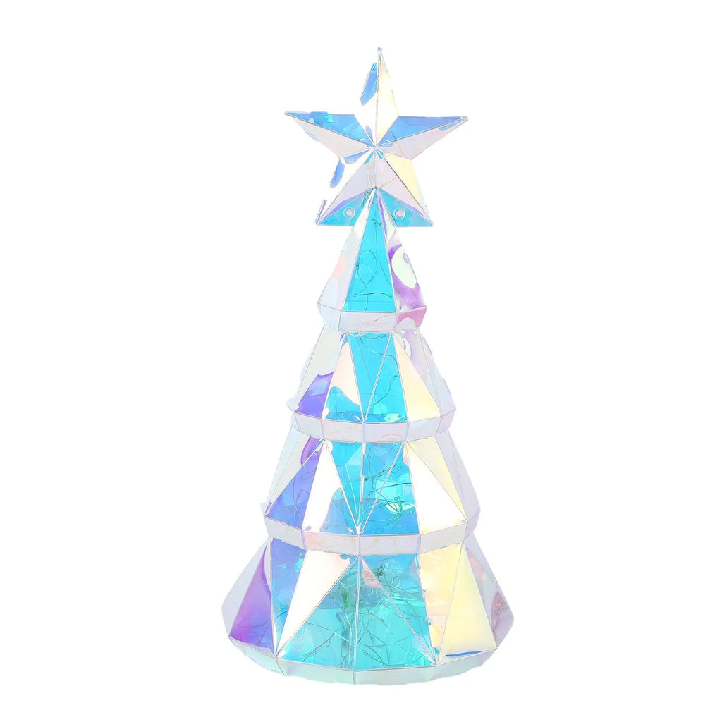 Colourful cartoon-style PET plastic Christmas tree light decoration measuring 20cm tall