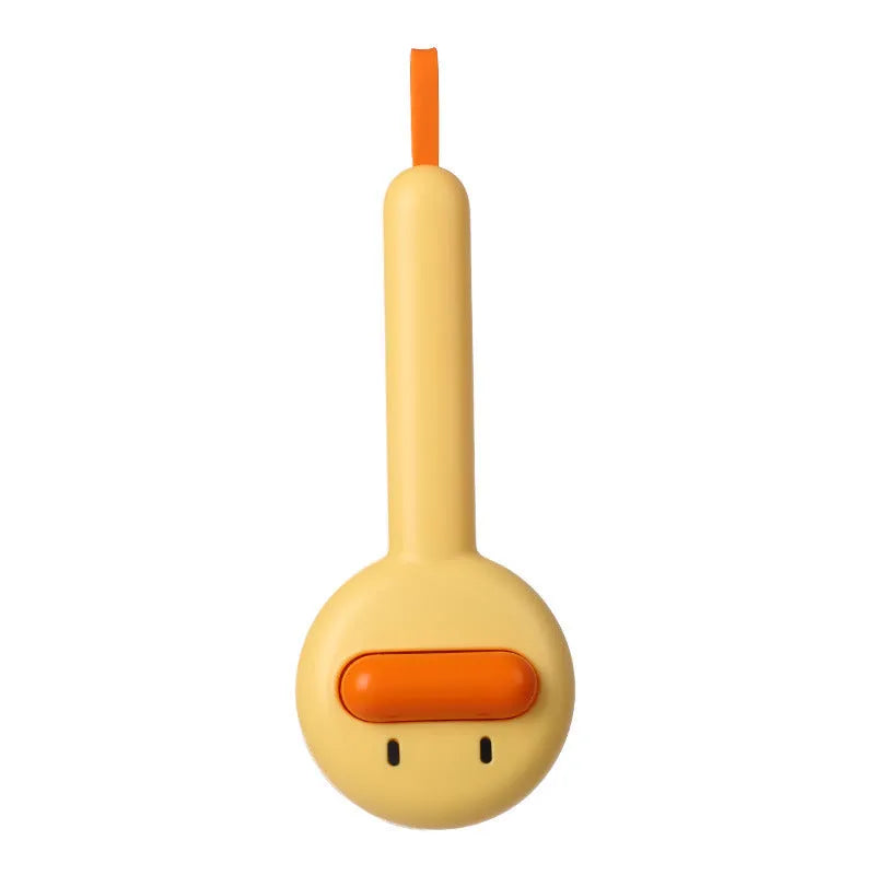 Small yellow duck decorative handle cat grooming comb with open section needle teeth for pet hair removal