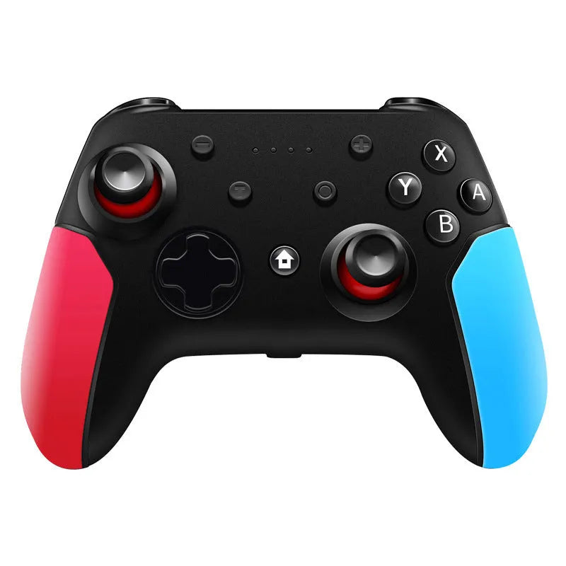 Nintendo Switch Bluetooth game controller in blue and red colour combination with USB cable