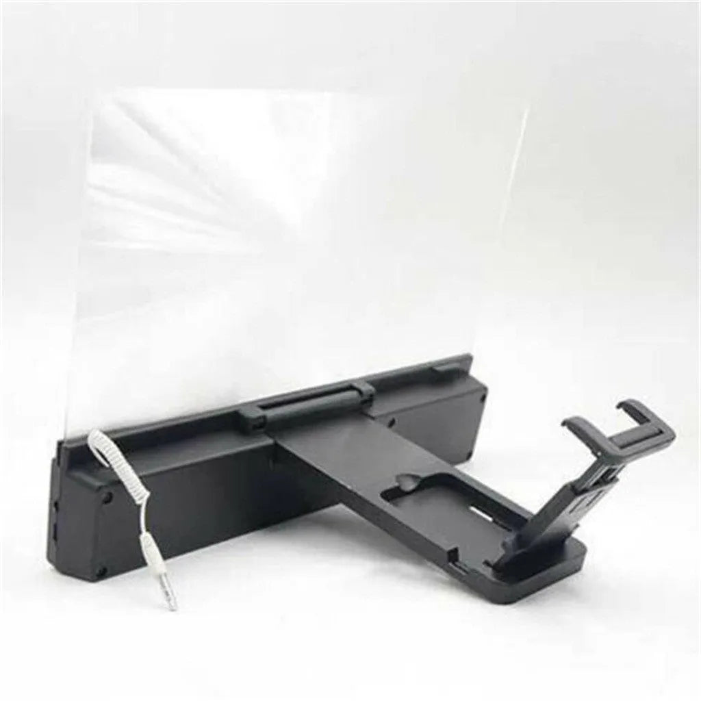 12-inch foldable mobile phone screen amplifier with adjustable gooseneck and speaker.
