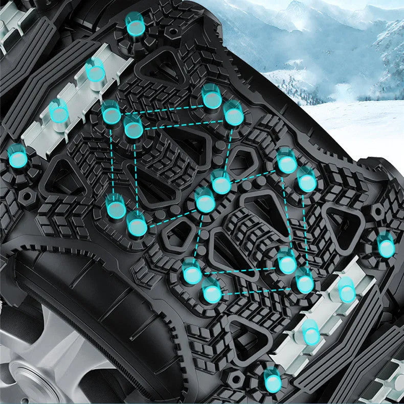 Universal car SUV snow chains with steel plate gear design and winter accessories