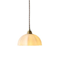 Small indoor brass droplight with copper and glass construction in Chinese style for bedside or study