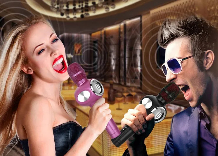Yaerjia E108 mobile microphone in black, gold or pink with capacitive pickup for phone connection