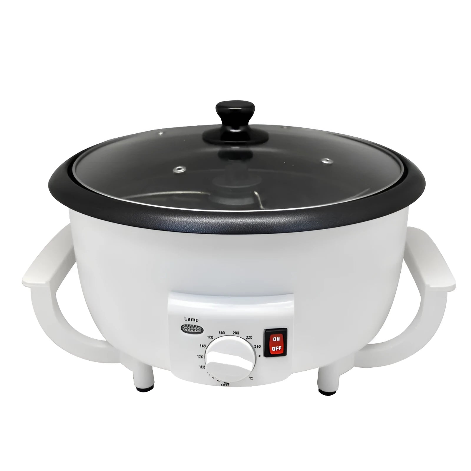 White coffee bean roasting machine with 750g capacity and UK plug