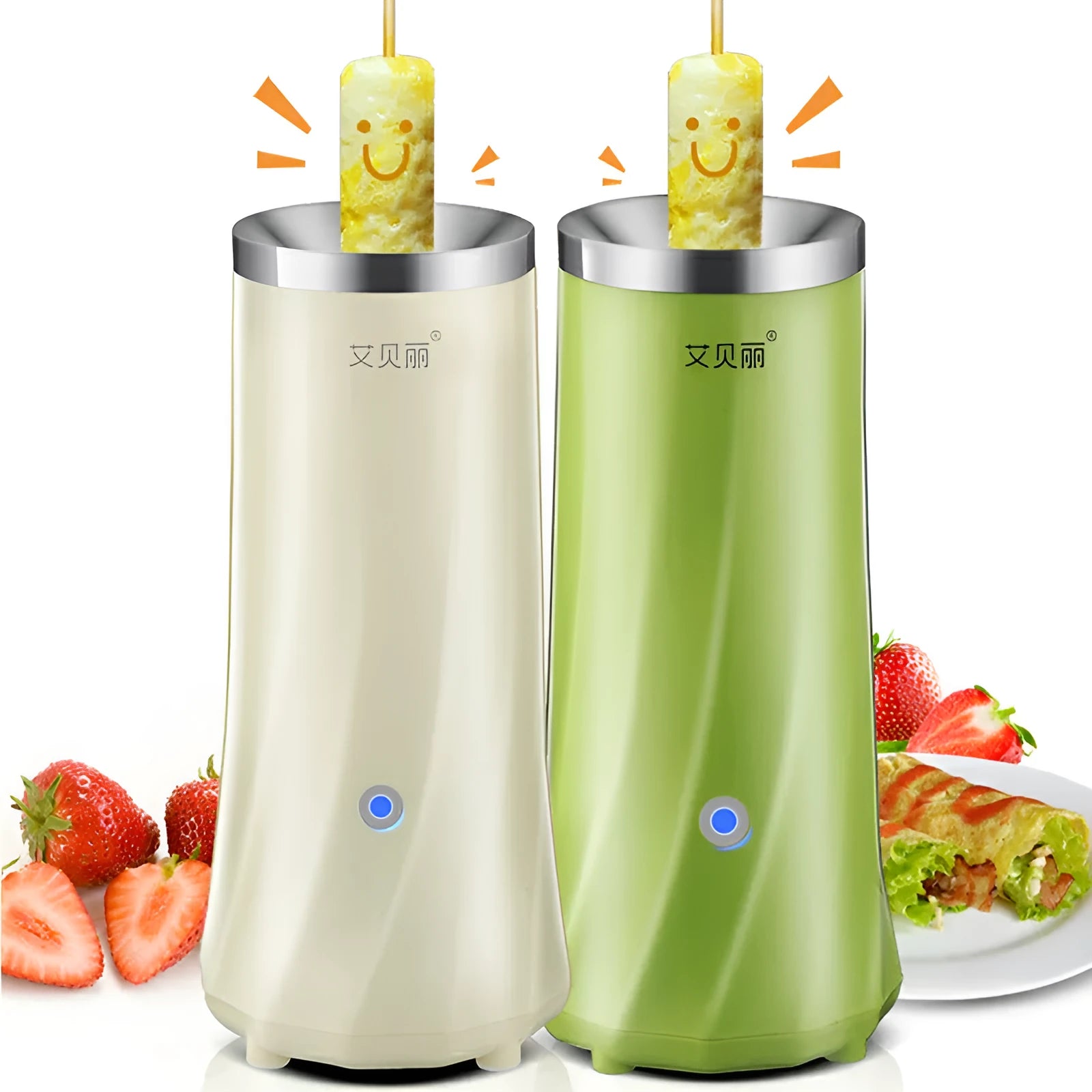 Compact beige white mini breakfast machine with fully automatic operation for small kitchens