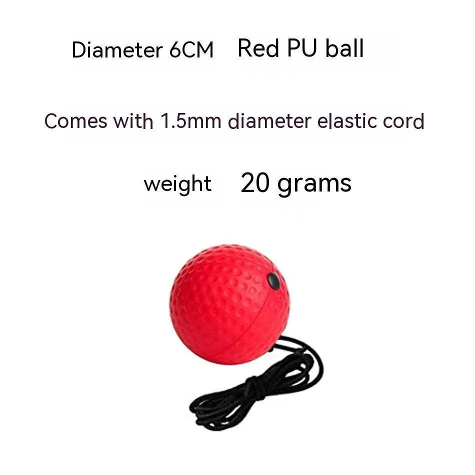 Head-mounted boxing reaction training ball set with adjustable headbands and multiple coloured balls