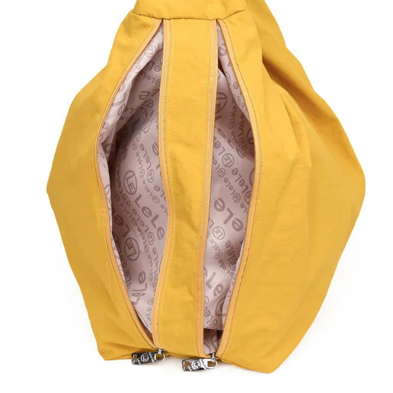 Soft heart-shaped nylon underarm bag in large capacity design