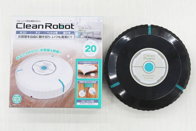 Black automatic robot vacuum cleaner for carpets, wood, marble and nylon floors