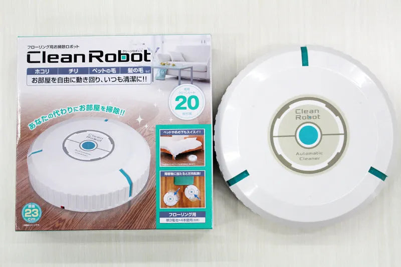Black automatic robot vacuum cleaner for carpets, wood, marble and nylon floors
