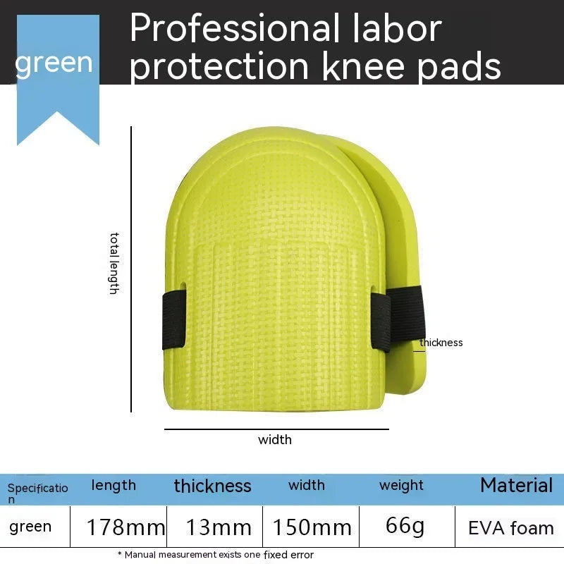 Pair of EVA foam kneepads in blue with 11mm thick cushioning for construction and DIY work.