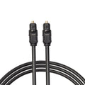 Black Toslink digital optical audio cable with square mouth 4mm connectors, 2 metre length