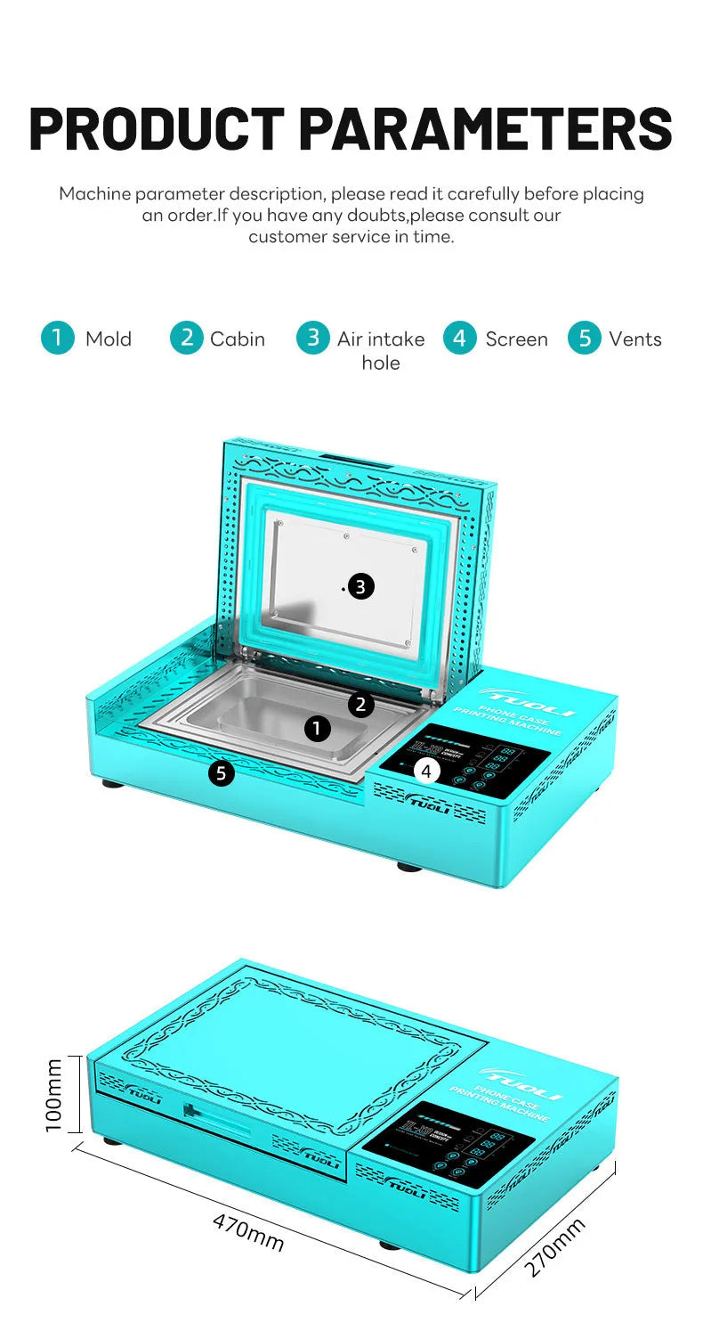 Metal thermal transfer printing machine for phone cases with multi-brand compatibility