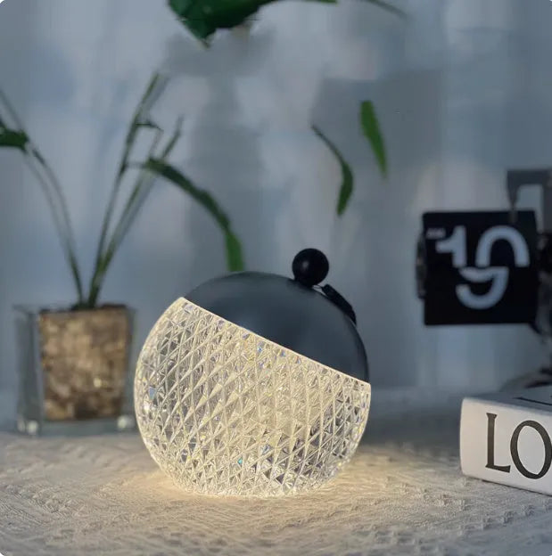 Portable small night lamp with dimmable LED, touch switch, aluminum and acrylic body in 12CM size