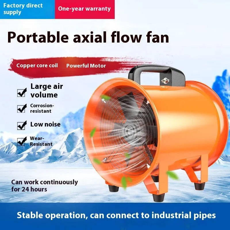 8-inch titanium steel industrial axial flow fan for dust removal and ventilation systems