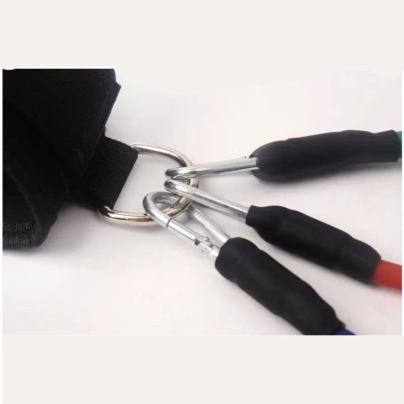 Black taekwondo training pull rope set for leg strength conditioning