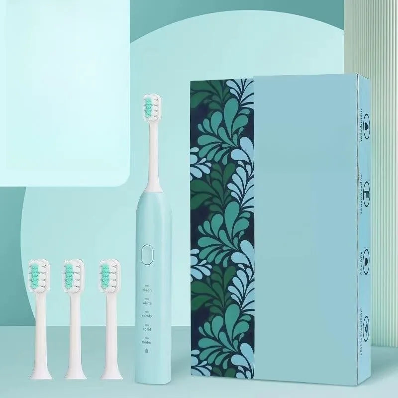 Small yellow duck design USB rechargeable electric toothbrush with soft bristles.