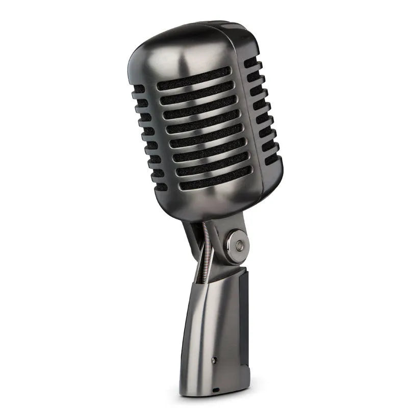 Retro style wireless condenser microphone with cardioid pattern for karaoke and recording