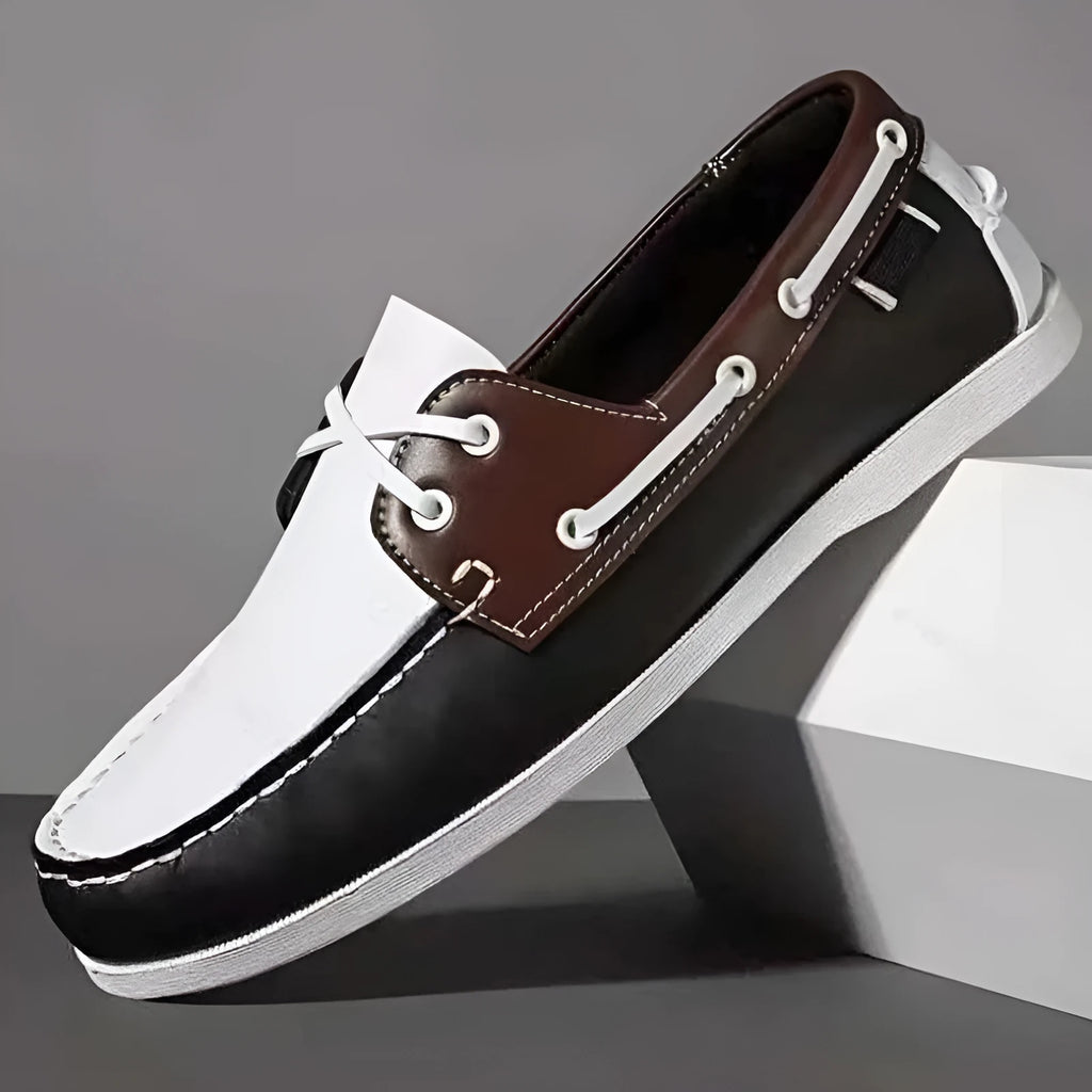 Men's British style casual shoes in artificial PU with a flat heel and round toe.