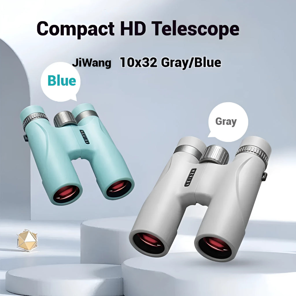 Wine red film imaging binoculars with 10x32 magnification in blue or grey colour