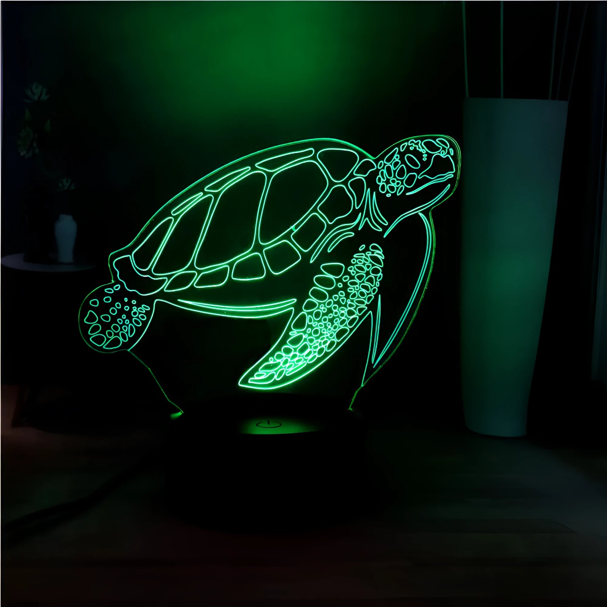 3D acrylic turtle-shaped LED night light with 16 colour remote control options