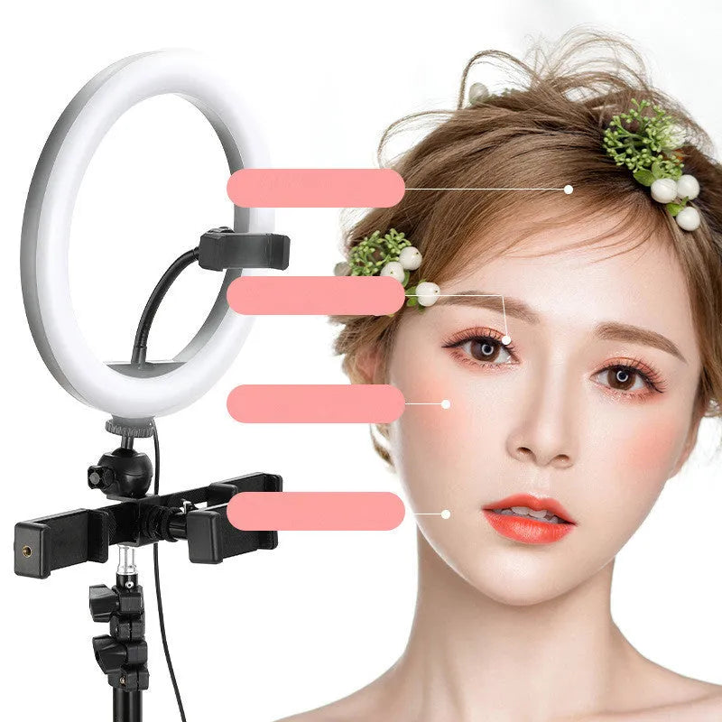 10-inch ring selfie light with metal bracket for smartphone video recording