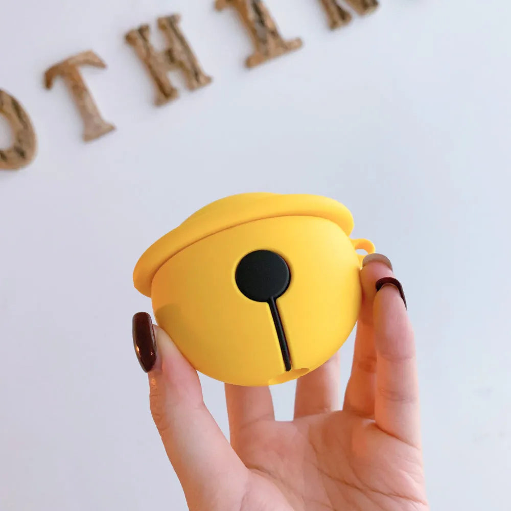 Yellow silicone bell-shaped protective case for Apple AirPods 1st and 2nd generation