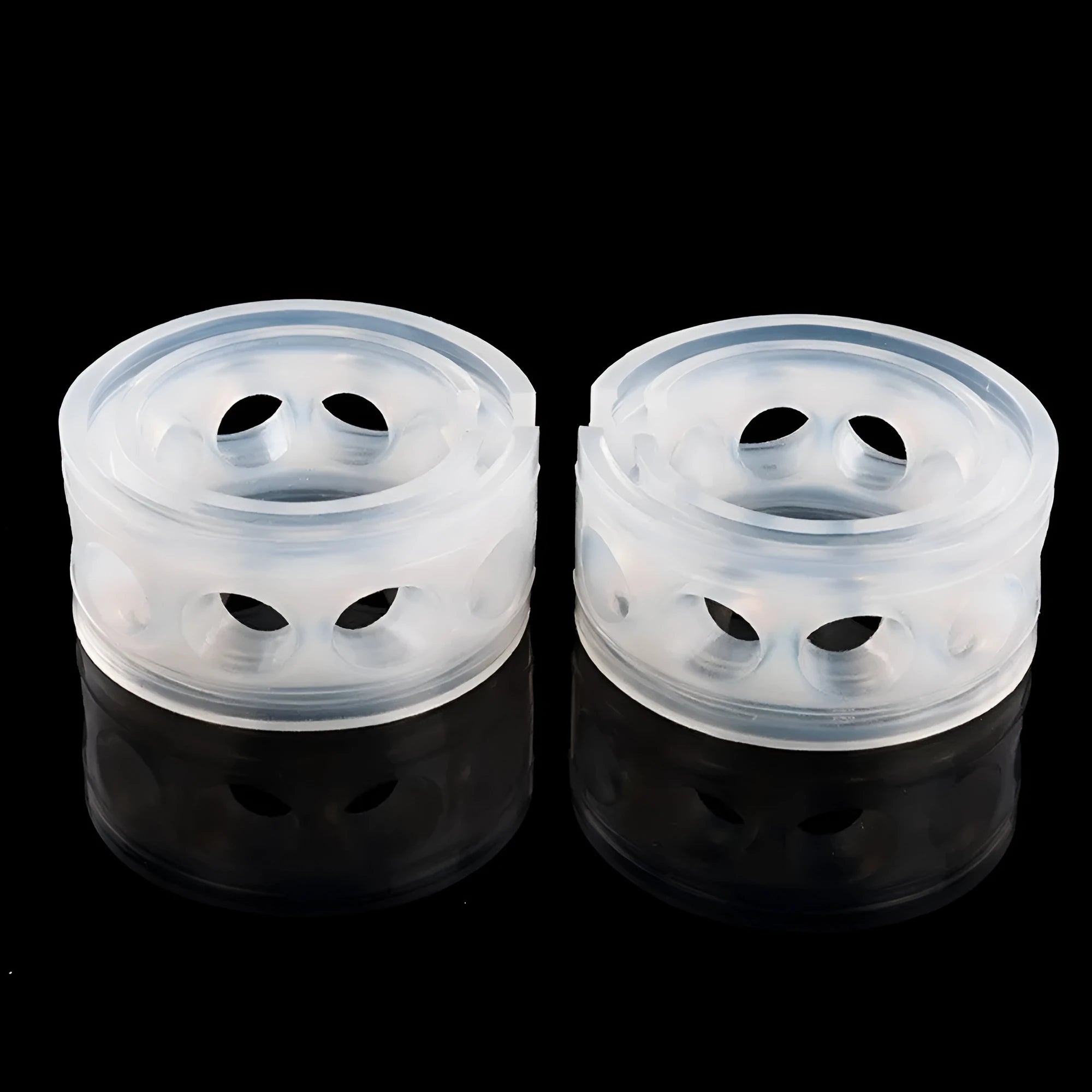 Transparent rubber spring shock absorber for car modification, shown with size dimensions.