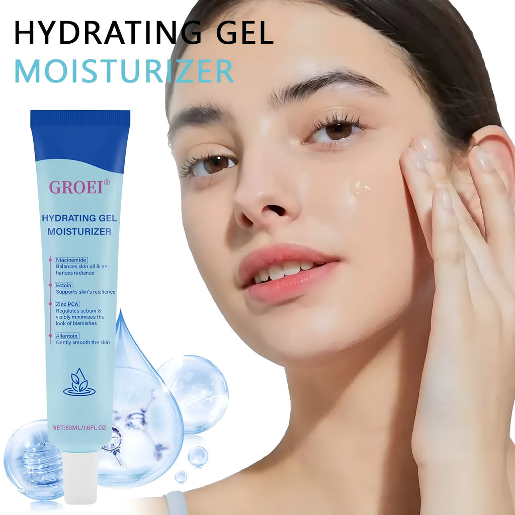 50ml jar of hyaluronic acid moisturising facial gel on a plain background
