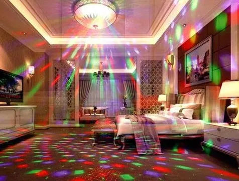 Black LED laser magic fan stage lighting equipment with dual projection effect for KTV bars and parties