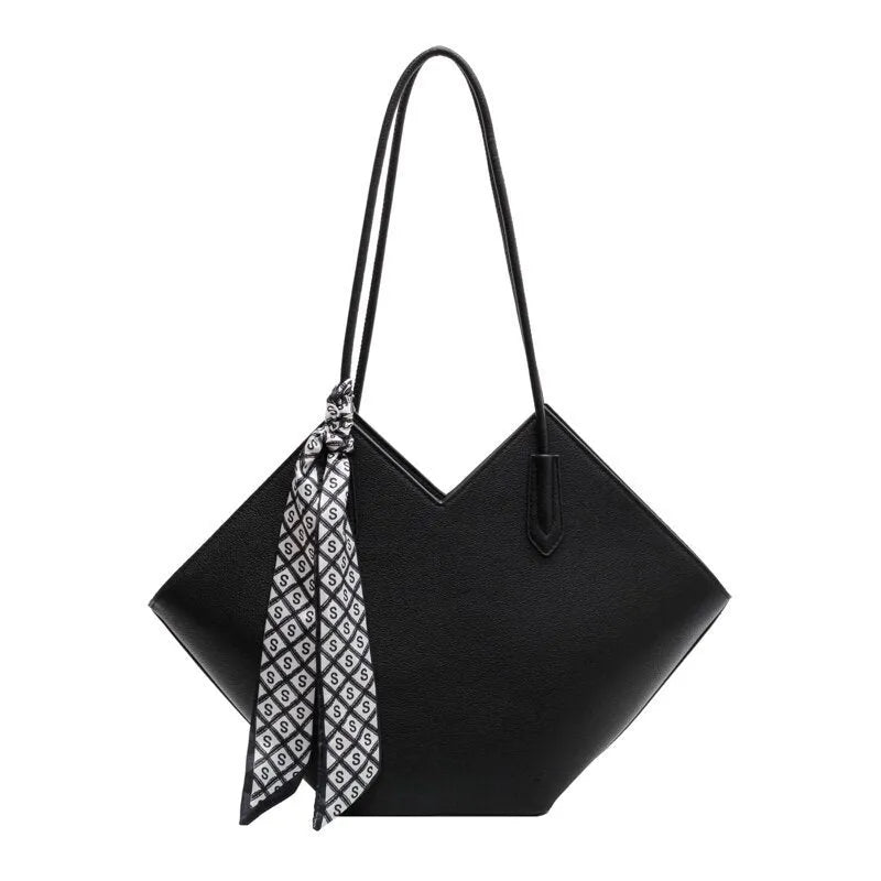 Women's large capacity PU shoulder bag in horizontal square shape with 43cm width and eight colour options