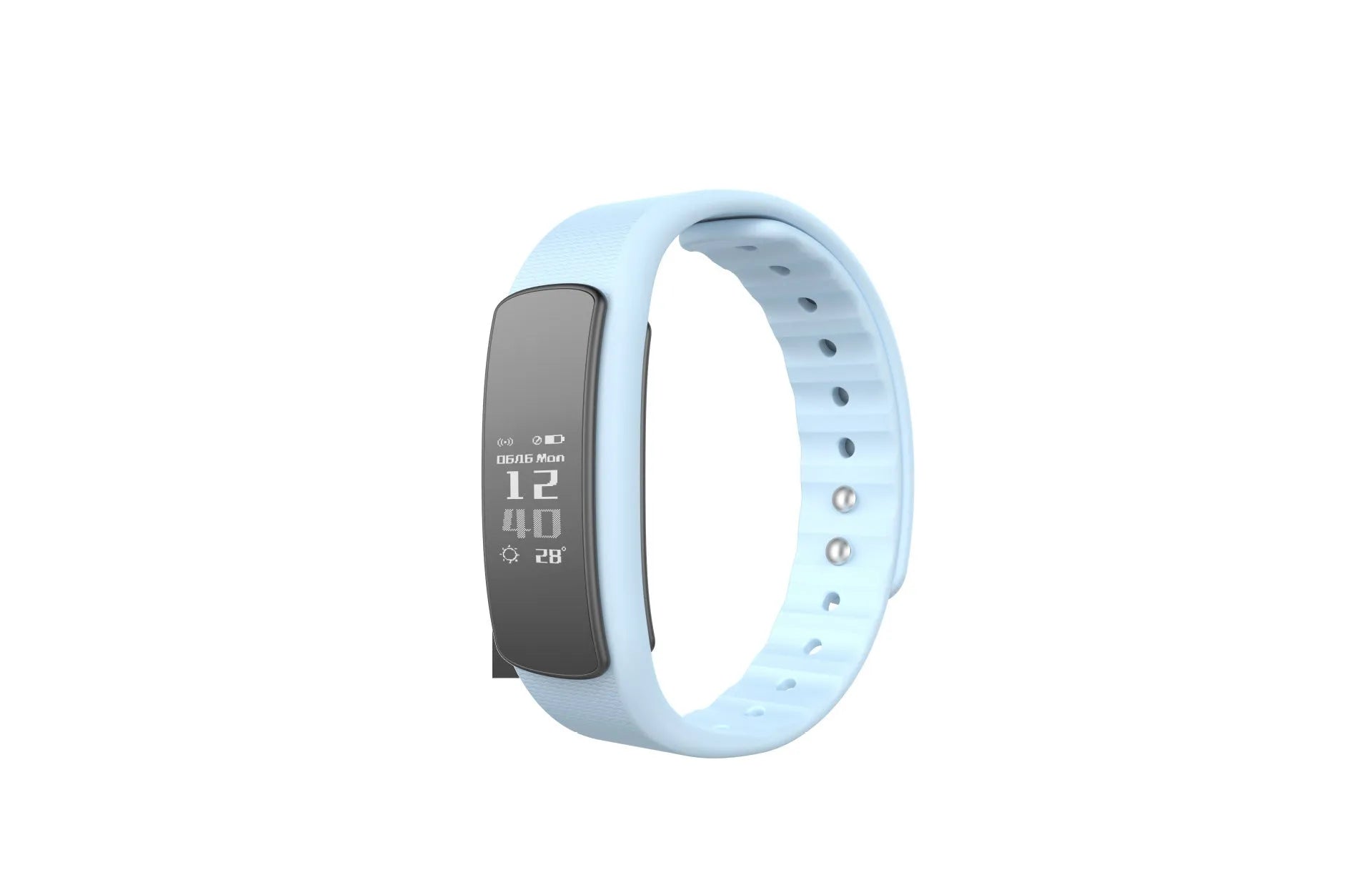 I6 smart sports bracelet with black TPU wristband and 0.96 inch screen