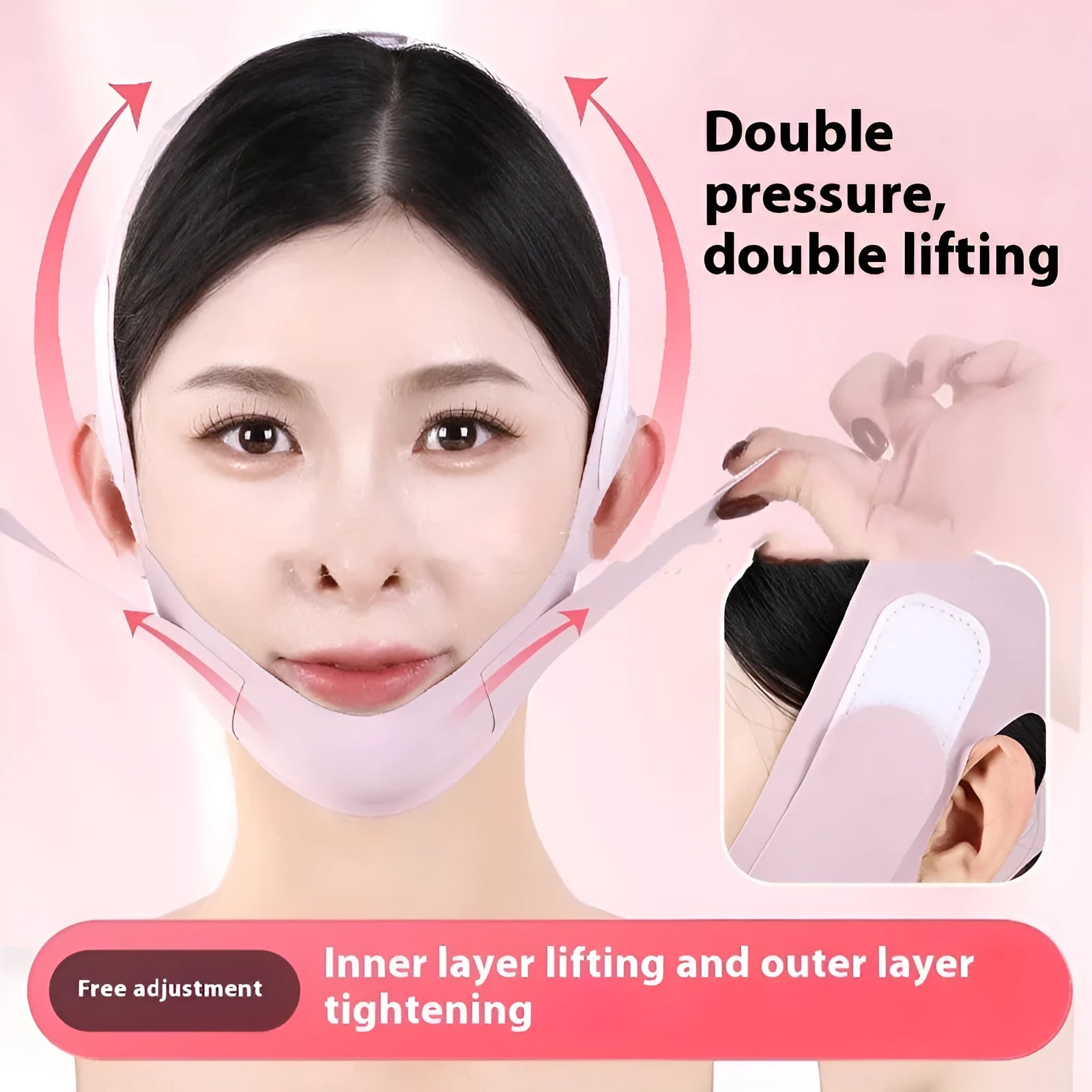 Purple and green graphene face shaping mask for facial lifting and tightening