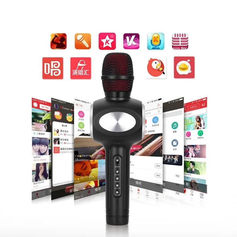 Yaerjia E108 mobile microphone in black, gold or pink with capacitive pickup for phone connection