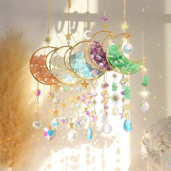 K9 crystal moon pendant car accessory hanging from rear view mirror