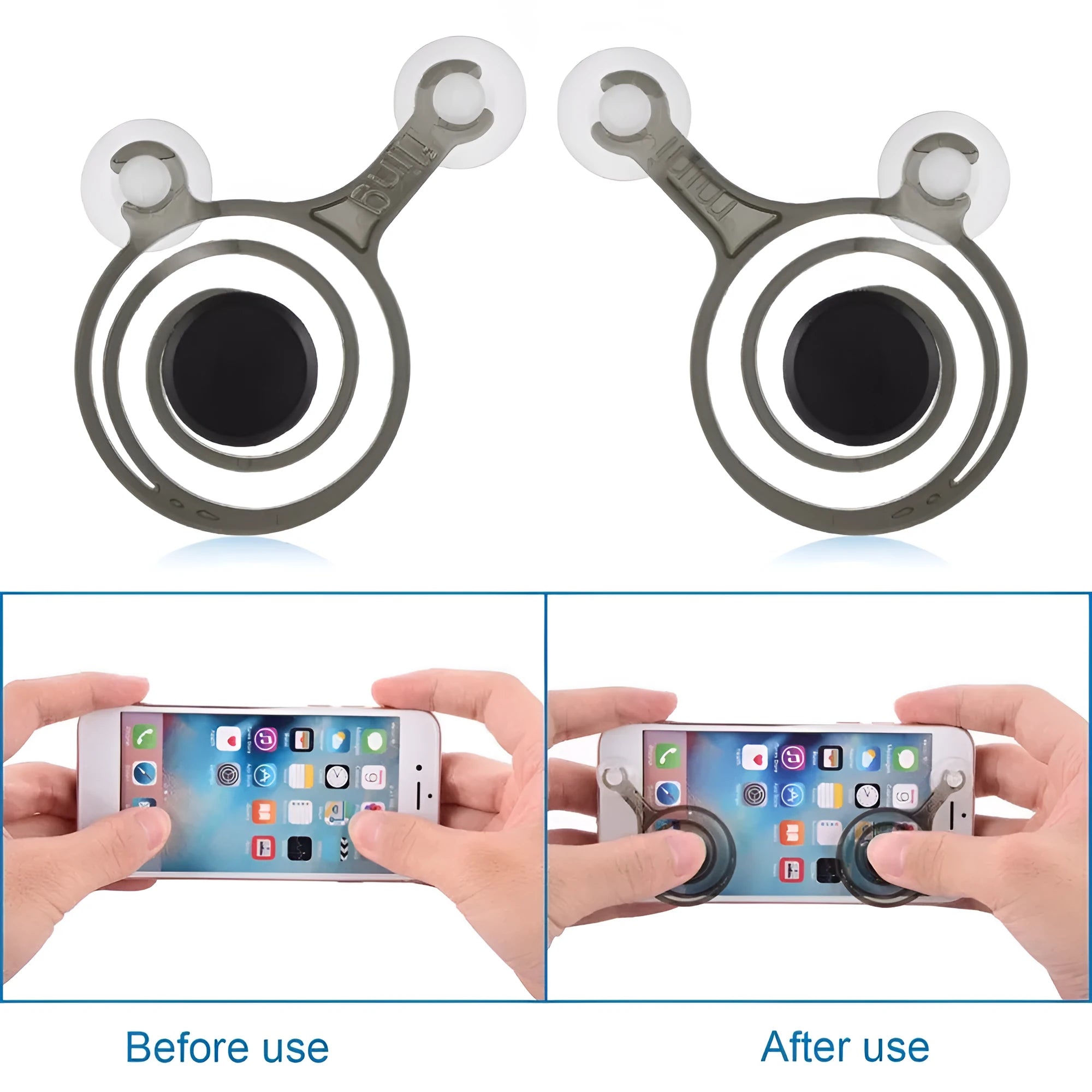 Pair of universal mini joysticks for mobile phone and tablet touch screen gaming