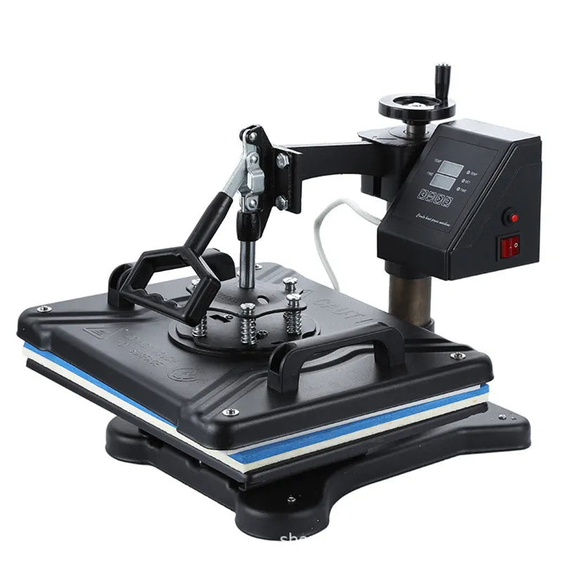 Black thermal transfer heat press machine with 70x70cm printing plate for t-shirt and fabric applications