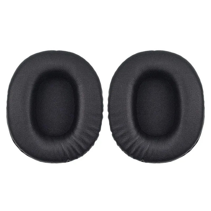 Black PU leather replacement earmuff covers for Sony 1R headphones, two-piece set