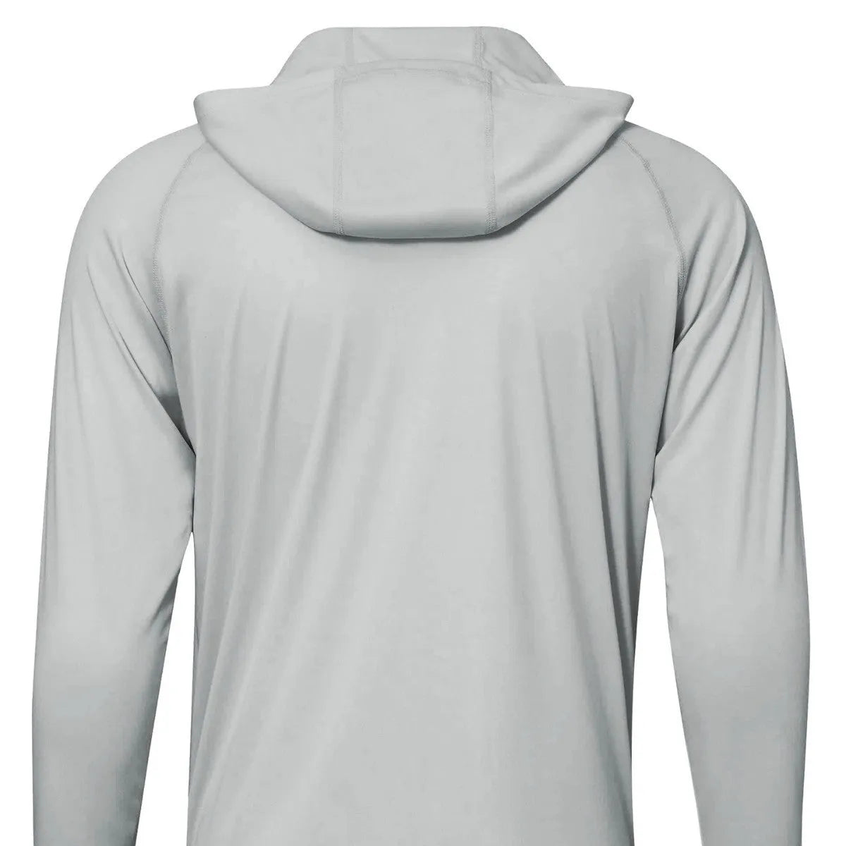 Men's long sleeve hooded top in polyester fabric for outdoor UV protection