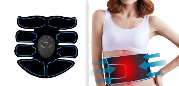 Abdominal muscle patch electronic massage device with digital display and charging functionality