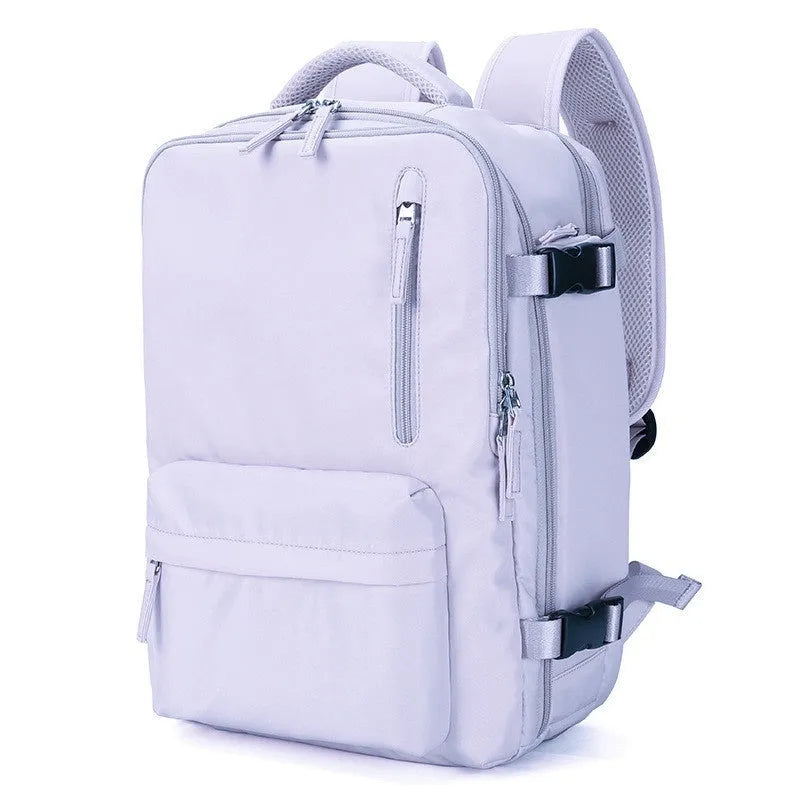 Large capacity waterproof mummy backpack in nylon available in multiple colours including black, mint green, pink, and light blue