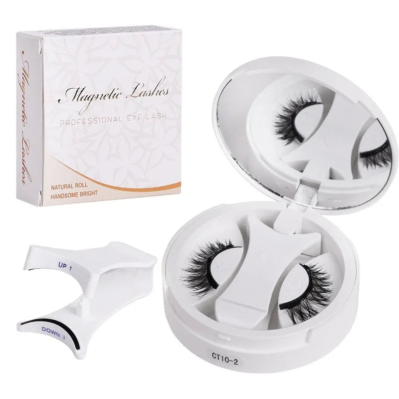 Portable integrated soap holder case made of chemical fiber holding a box of magnetic false eyelashes