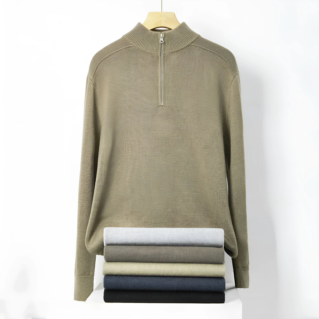 Men's slim-fit casual wool sweater pullover in a choice of six colours.