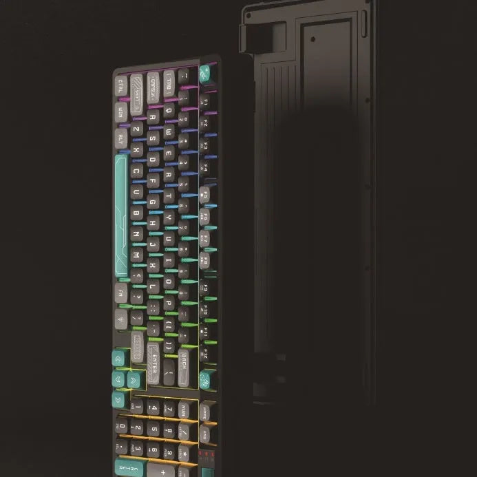 Luminous desktop computer keyboard with machinery feel keys in black and green colour option