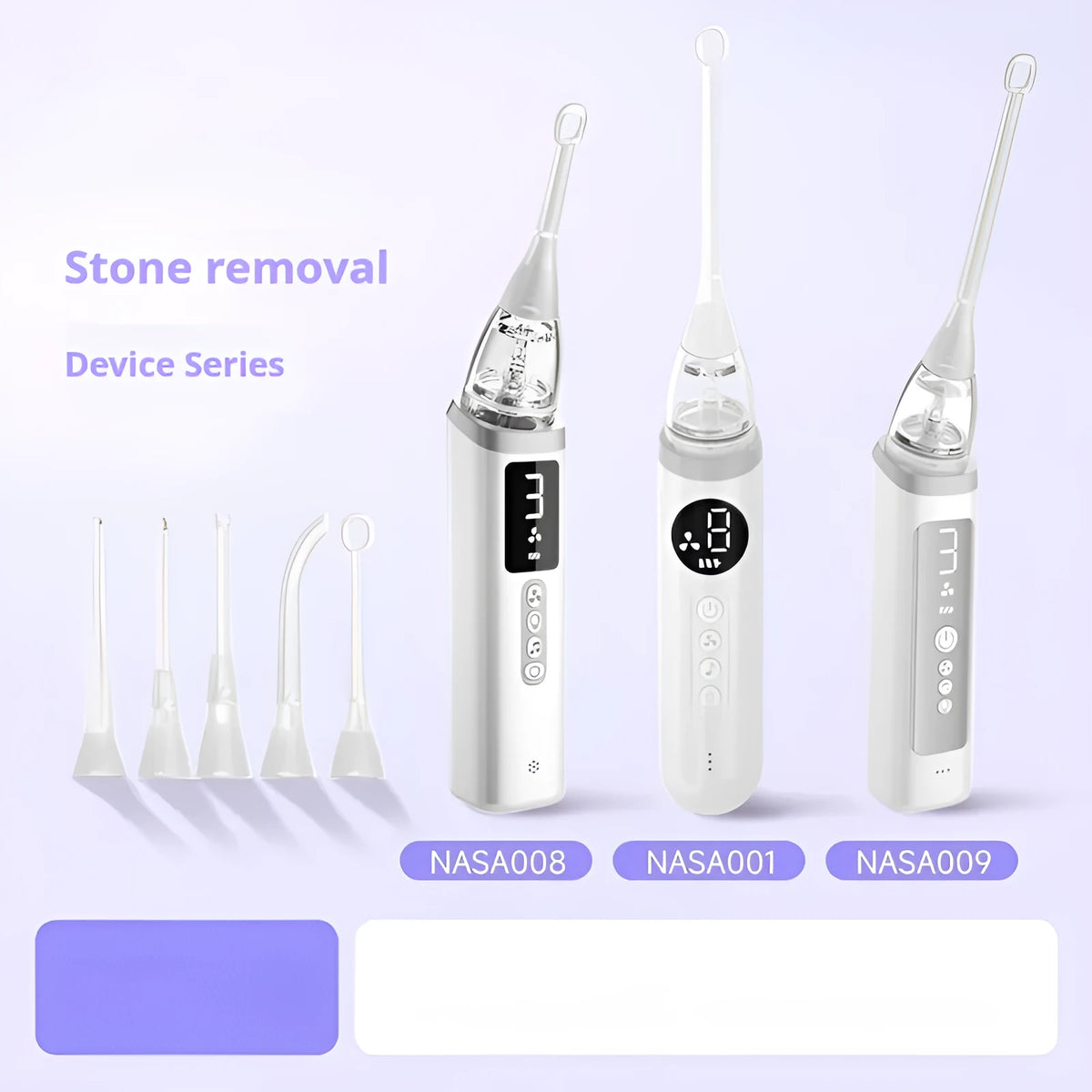 Tonsil stone remover oral cleaning tool set with extractor in milky white