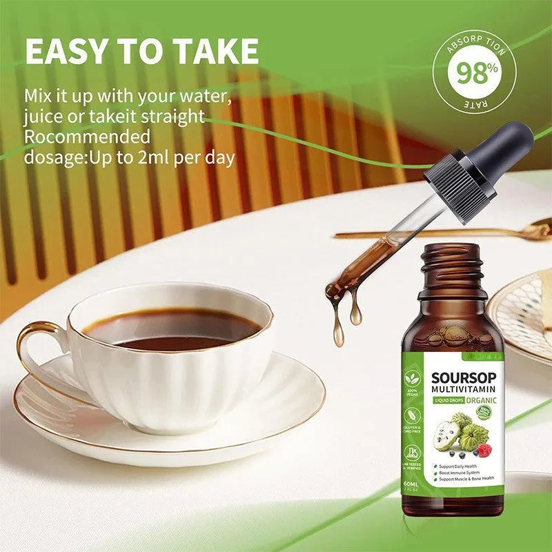Annona Prickly Fruit flavour care drops in 60ml bottle with dropper for adult supplementation